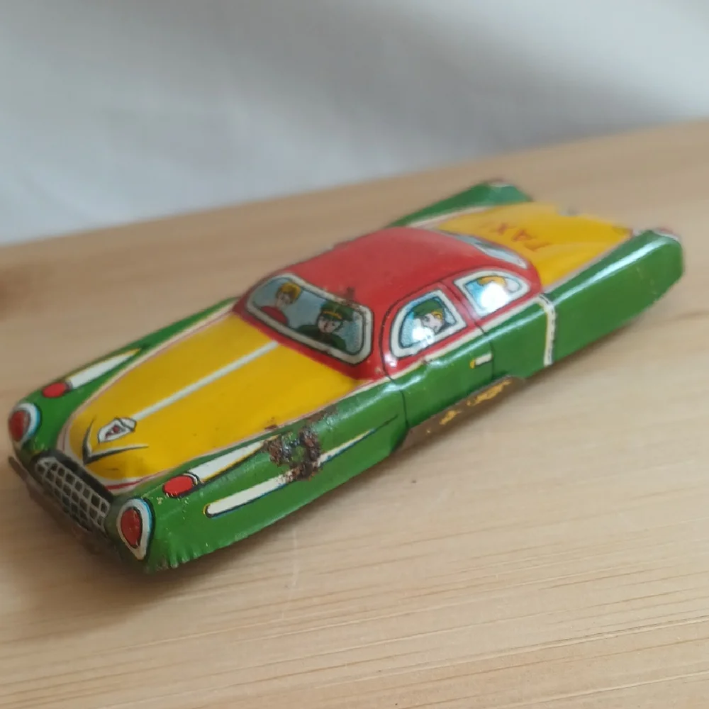 Vintage Tin Toy Taxi Car 1950's